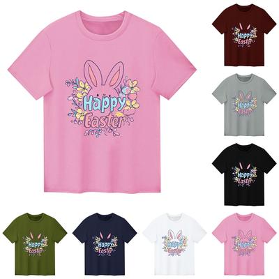 Children's Printed Short Sleeved Round Neck Casual Comfortable Loose Lightweight Top