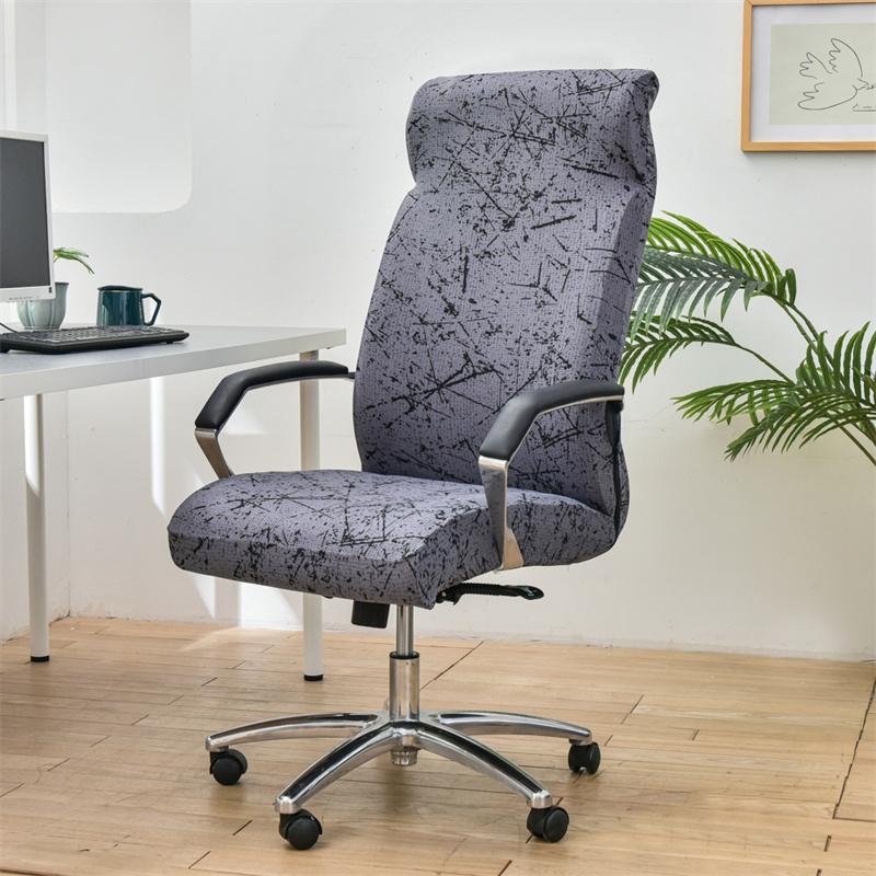 Geometry Computer Chair Cover Elastic Office Chair Cover Non-Slip Rotating Seat Slipcover Universal Armrest Chair Protector Case