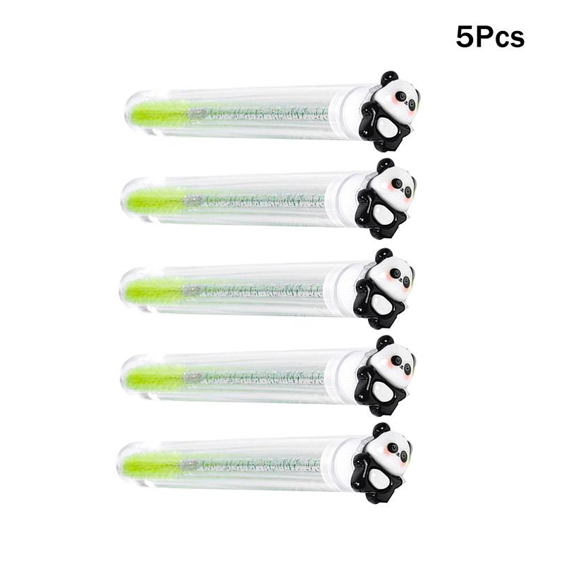 1/2/5Pcs Cute Panda Bamboo Eyelash Brush Tubes With Lash Mascara Wands Eyebrow Comb Spoolies Applicators Makeup Tools