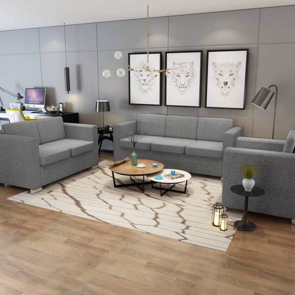Three-piece Sofa Set Light Fabric