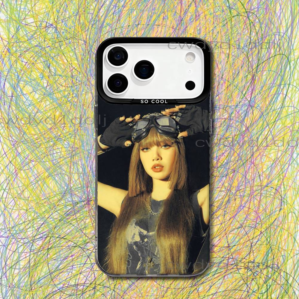 L-LISA LALISA Alter Ego Phone Case For iPhone 17,16,15,14,13,12,X,8,Pro,Max,Plus,SE4,Air,Mini HD Black IMD Matte