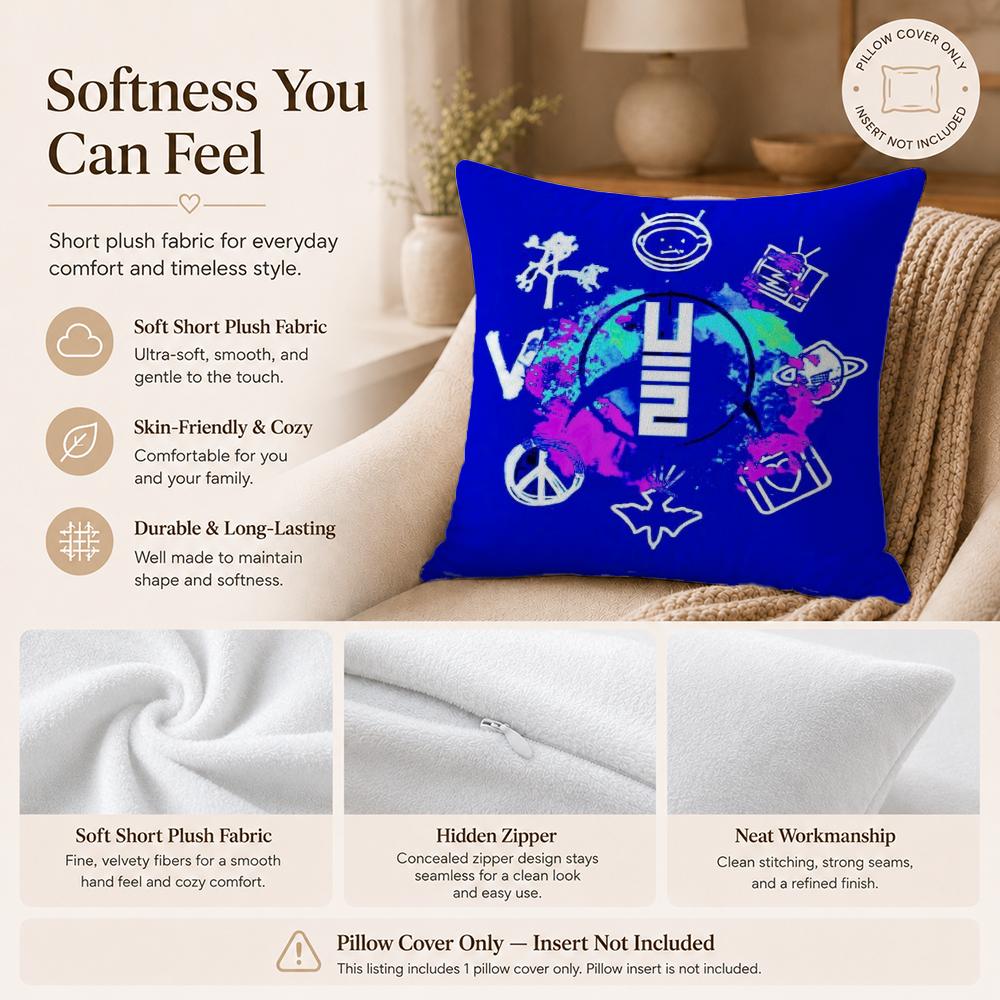 Band U-U2S Cushion Cover Double-Sided Printed Pillow Cover Hypoallergenic Dust-Mite Proof
