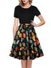Round Neck Short-Sleeve Printed Dress