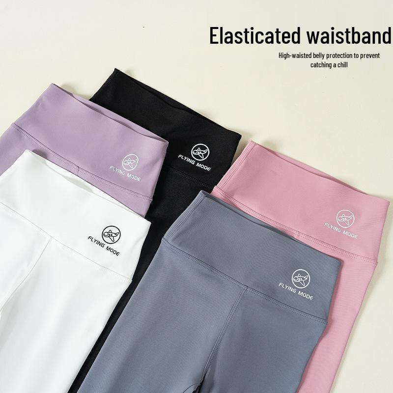High Waist Comfortable Girls' Shark Print Barbie Pants - Elastic & Skin-Friendly Base Layer Wear