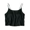 16mm Mulberry Silk Satin No-Bra Bandeau Camisole with Fixed Cups