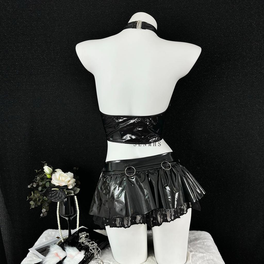 Cosplay Sexy Erotic Little Devil Witch Demon Moe Temptation Seduction Small Breasts PU Erotic Maid Cute Extreme Costume Disguise Halloween Gloves