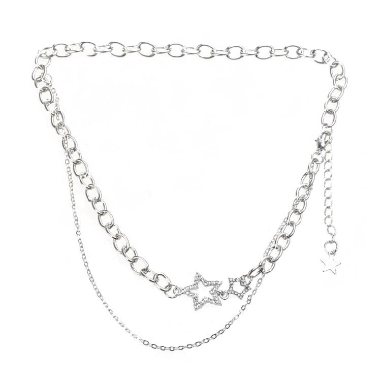 Star Necklace Vintage Star Layered Silver Jewelry Party Accessories 1