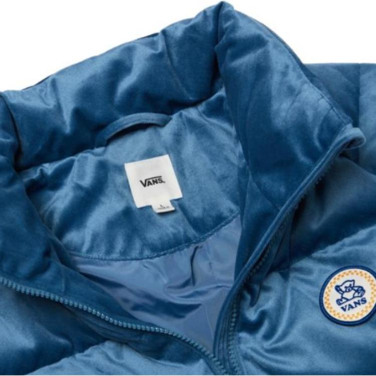 Vans Stand Collar Zip-Up Long Sleeve Jacket Women Outerwear Blue VN0A7YIIP8X