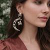 Embedded Sun Moon Earrings Versatile Stud Earring Aesthetics Ear Jewelry  Mom