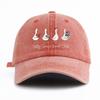 1pc SILLY GOOSE Print Washed Baseball Cap for Adults,Minimalist Retro Style Casual Soft Adjustable Dad Hat,Perfect As Gift