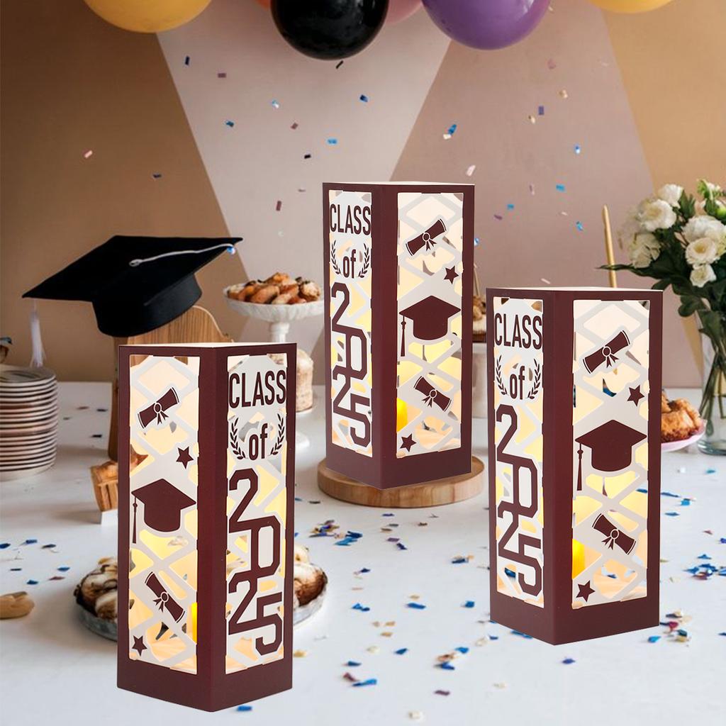 Graduation Lanterns Table Decor Graduation Table Centerpiece Box Class of 2025 Graduation Decorations For Home Congrats Grad
