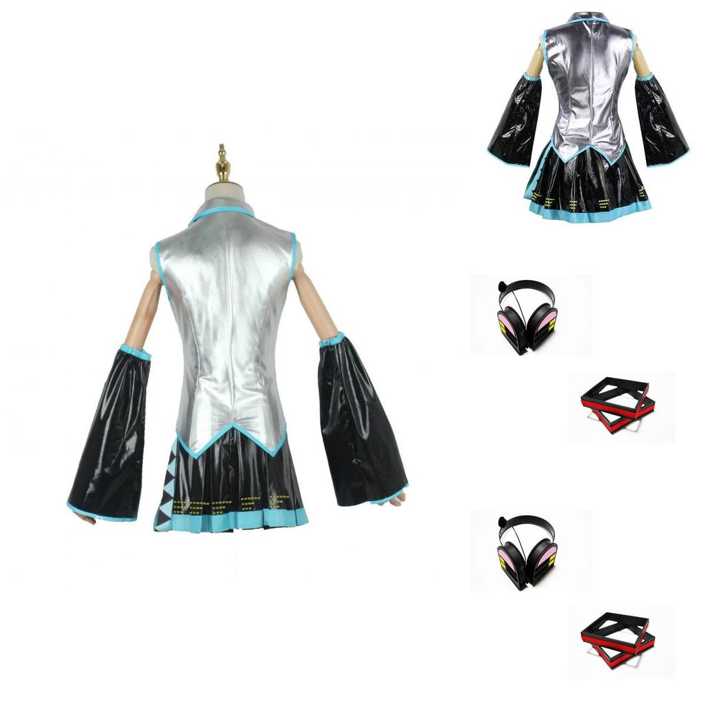 Hatsune Miku Vocaloid Pu Cosplay Top Dress Tie Set For Christmas Show