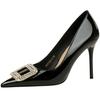 Luxury Women Pumps Rhinestone High Heels 10 CM Stilettos patent leather Female heels Fashion party shoes Large size Wedding shoe