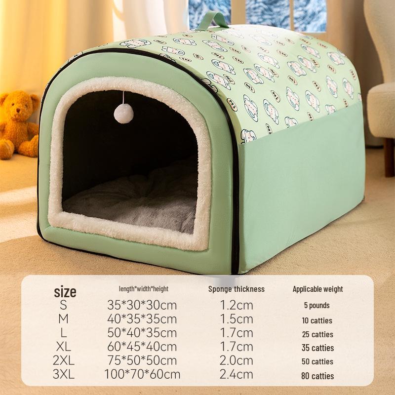 Doghouse Thickened Removable & Washable Large Dog Mat - Winter Warm Nest