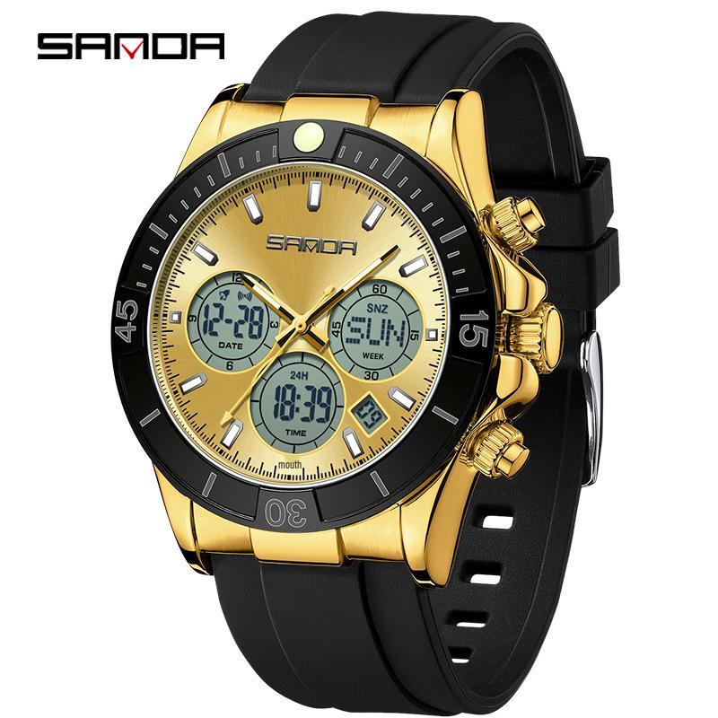 Reloj Electrónico Impermeable de Moda SANDA para Adolescentes - Cronómetro Deportivo Multifuncional de Doble Pantalla