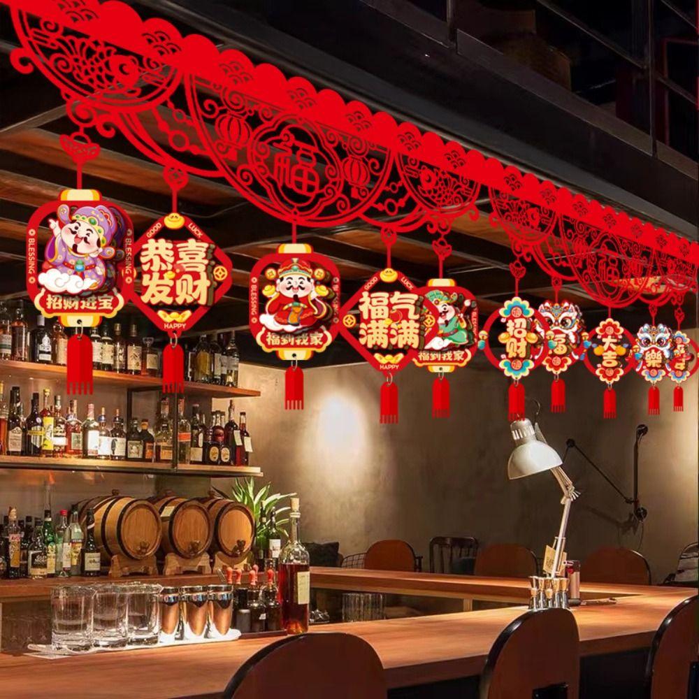 Lucky Character Door Decoration Red New Year Decorations Festive New Year Supplies