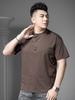 European Men's Short-Sleeve T-Shirt Summer 2025 New Trendy Brand Solid Color Round Neck Top Half-Sleeve Tee Base Shirt for Men