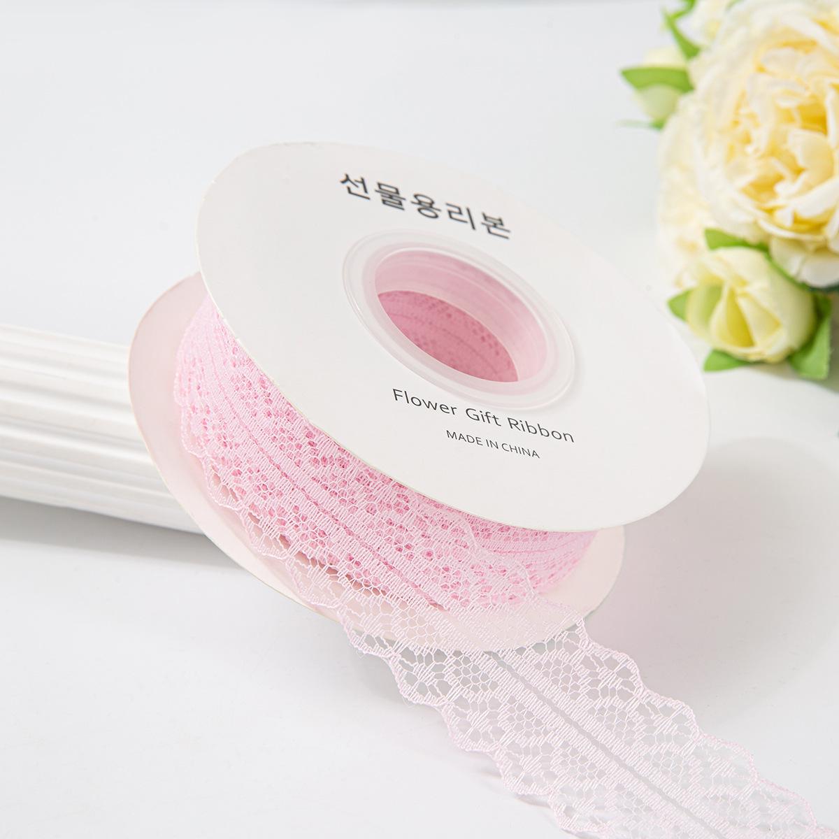 

25 ярдов полиэстеровой кружевной ленты в виде листьев лотоса для самостоятельного изготовления букета и упаковки подарочной коробки