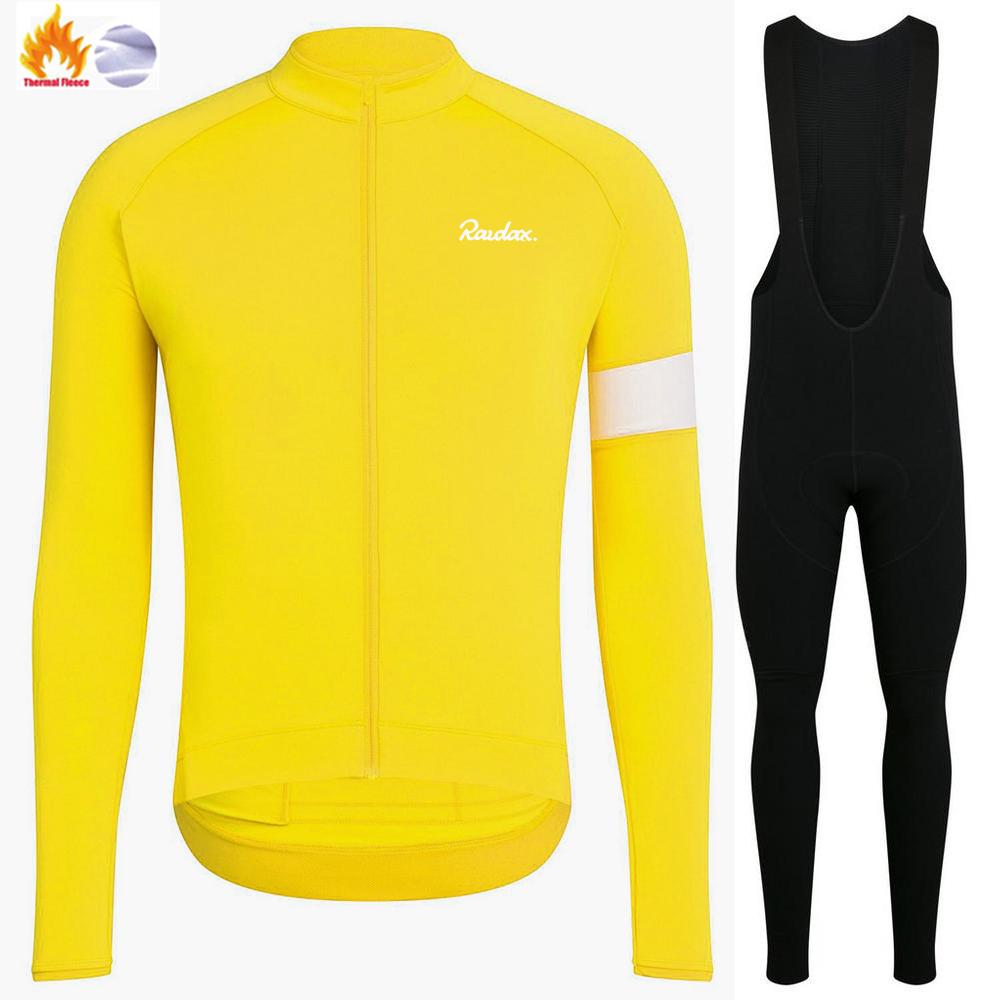 Winterjacke Herren Radbekleidung 2025 Raudax Winter Radtrikot MTB Radhosen Set Ropa Ciclismo Triathlon Radsport-Set