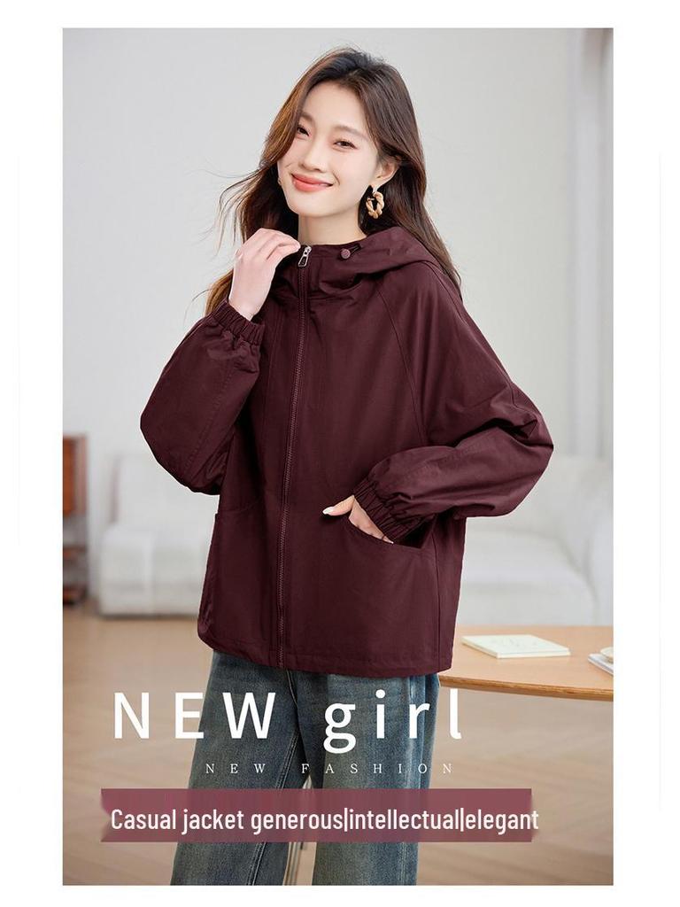 Damen Kurzer Trenchcoat mit Kapuze - 2025 Koreanischer Stil, Modisch & Vielseitig für Frühling/Herbst