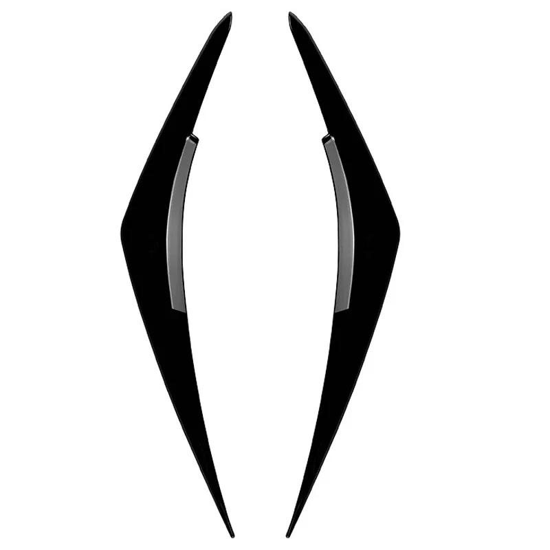 Car Headlight Eyebrows Eyelid ABS Gloss Black/Carbon Fiber Eyebrow For Subaru WRX STI VB + Auto Exterior Accessories Gloss Black