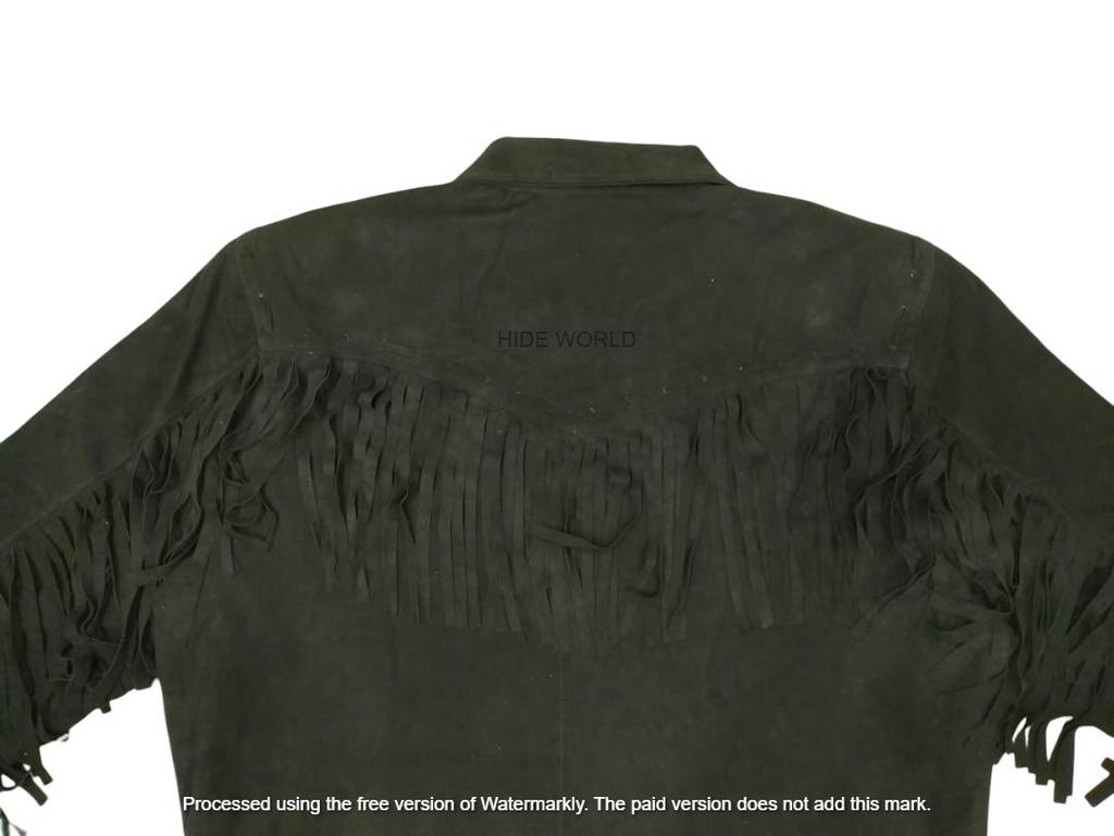 Fringed Motorcycle Leather Designer Suede Lambskin Black Handmade Jacket Men