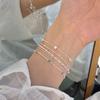 Fresh and Sweet Star-shaped Heart-shaped Blue Silver Bead Bracelet - Simple Pendant Jewelry for A Casual Look.