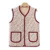 Women's V Neck Sleeveless Vest Regular Fit Vintage Floral Print Quilted Waistcoat