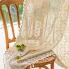 Cotton Hollow design Curtains Road Pocket Shade Curtain Tassel for Kitchen Bedroom Living Room Bay Window Cabinet Curtain