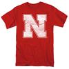 Camiseta Adulto University of Nebraska Primaria Desgastada, Roja, S-5XL