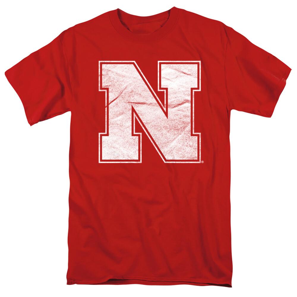 University of Nebraska Adult T-Shirt Distressed Primary, Red, S-5XL S разноцветный