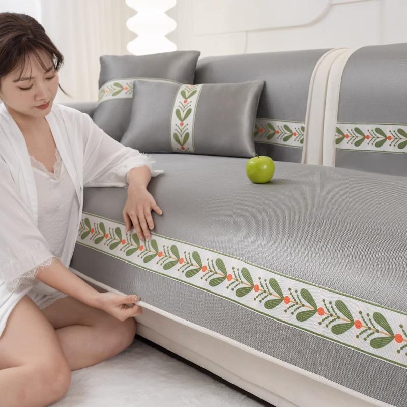 Ice Silk Sofa Cushion Summer Summer Non-Slip Seat Cushion for Summer Simple Modern High-Grade Feeling Fresh Cool Feeling Mat