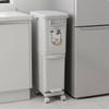 Wet Dry Separation Trash Bin With Wheels Slim Multi-Compartment Garbage Can