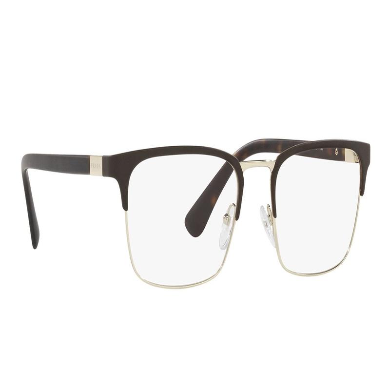 Prada Rectangular Plate Flat Glasses Brown Optical Glasses