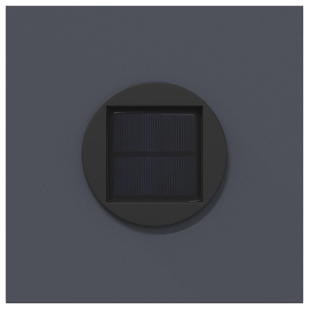 Solar LED Path Light 2 Pcs Anthracite Cold Rolled Steel