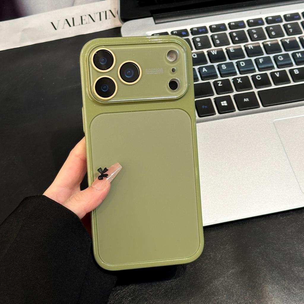 Fluorescent Color Glossy PC Phone Case For iPhone 17 16 15 14 13 Pro Max Lens Camera Touch Button Protective Shockproof Cover