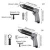 Hochleistungs 3/8 Zoll / 1/2 Zoll Hochgeschwindigkeits-Druckluftbohrer Reversible Rotation Luftbohrer zum Bohren von Löchern Druckluftbohrer