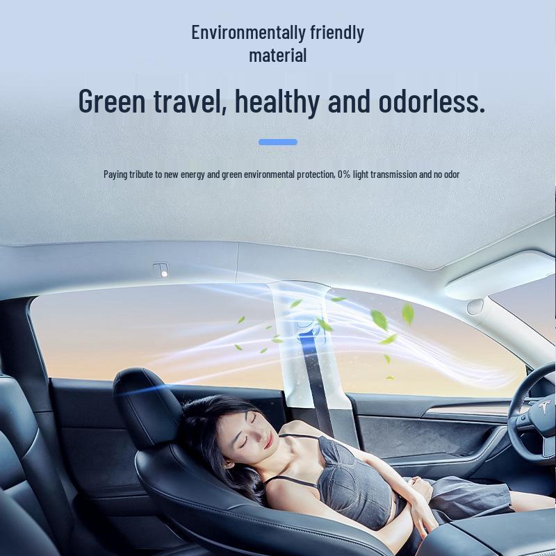

Tesla Model 3/Y Suede Plush Sunroof Sunshade Anti-UV Blocker