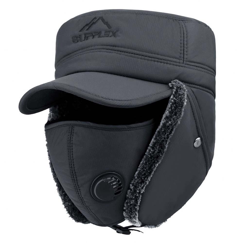 Thickened Winter Trapper Hat Breathable Fleece Earflaps Hat Windproof Thermal Cap Outdoor Work
