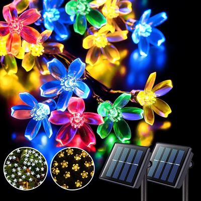 Lumini solare LED șirag de lumini Ghirlandă flori de cireș Lumini solare pentru decor grădină, terasă Lumini decorative Crăciun, nuntă, petrecere