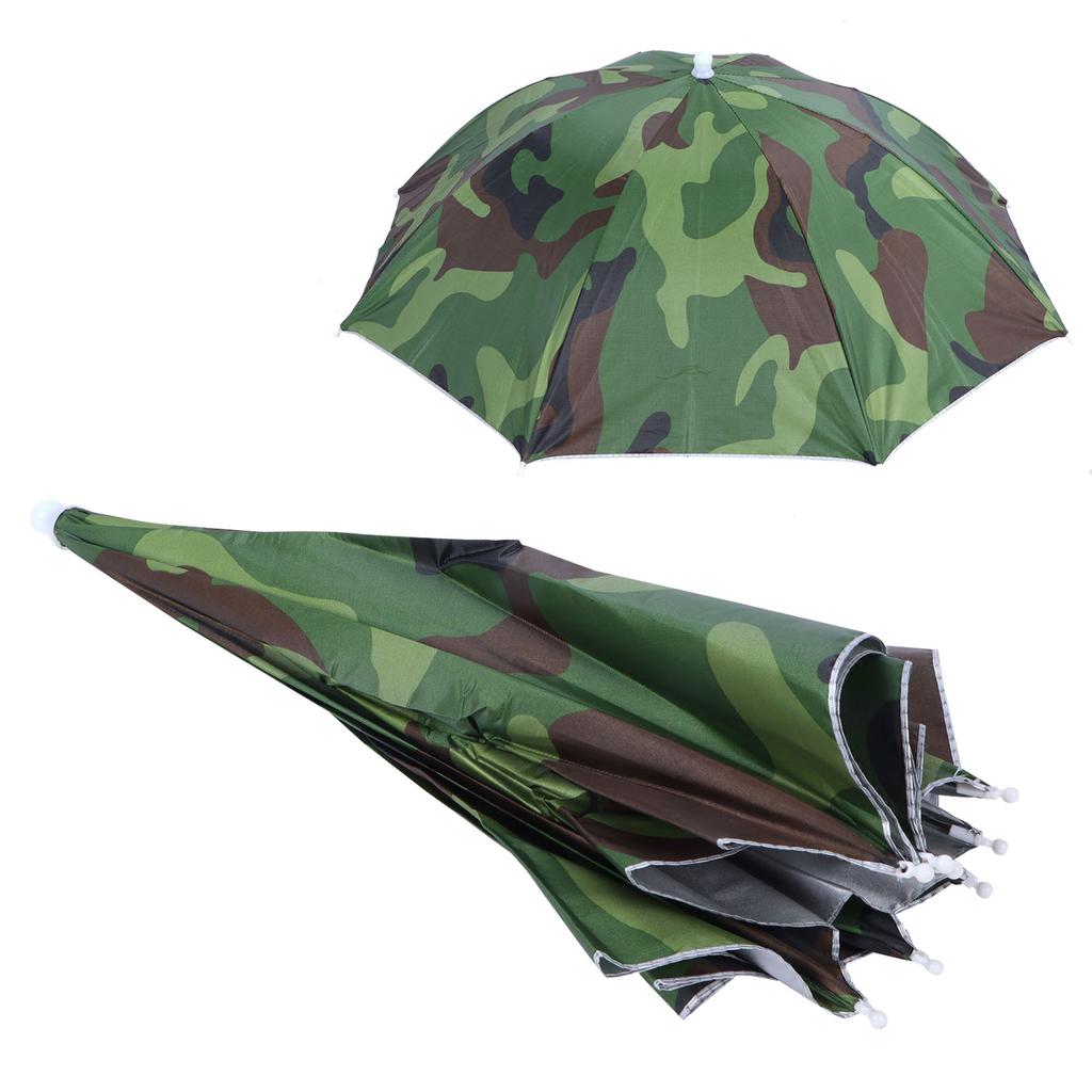 Faltbarer Schirmhut Tragbar Wasserdicht Outdoor Angel Schirmkappe für Erwachsene Camouflage