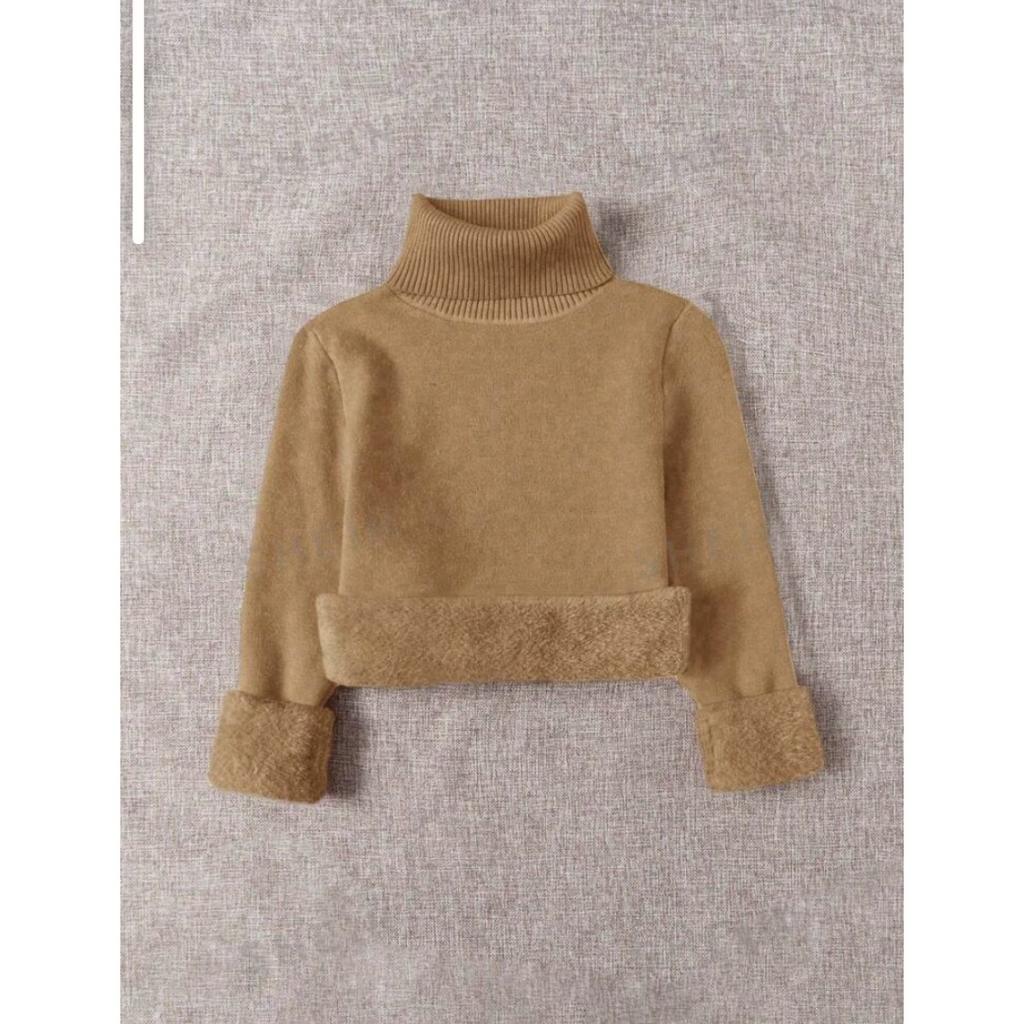 Thickened One-piece Fleece Clothes for Autumn Women, Mink Fleece Warm Top, High Neck Base Shirt for Women