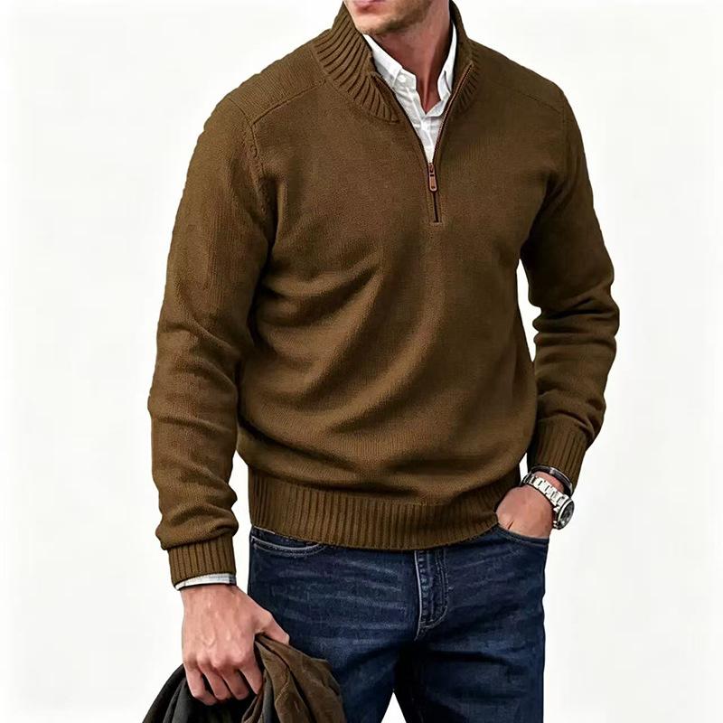 Autumn And Winter Multicolor Men'S Sweaters, Stand-Collar Base Layers, Knit Shirts, Men'S Warm Sweaters