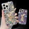 Glitter Rhinestone Phone Case For Honor X60 Pro X50i X30 X50 X40 X30i 5G Bling Crystal Floral Gem Cover