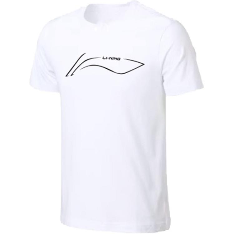 

Li-Ning Solid Color Quick-Dry Breathable Round Neck Short Sleeve T-Shirt Men Tops White YTSU141-1 2XL