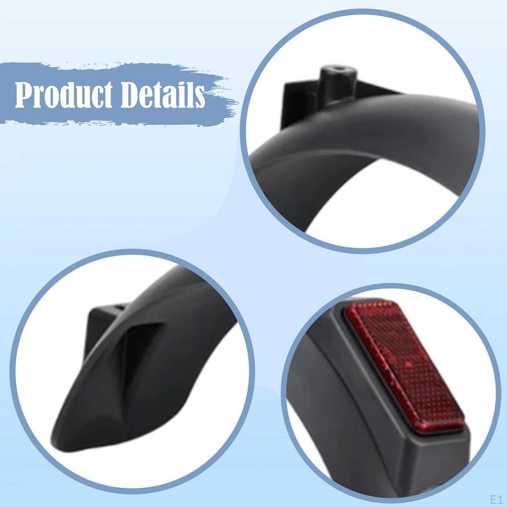 Rear for Electric Bike, Tire Mudguard, Repair Part, Black Impact Resistant with Reflector and