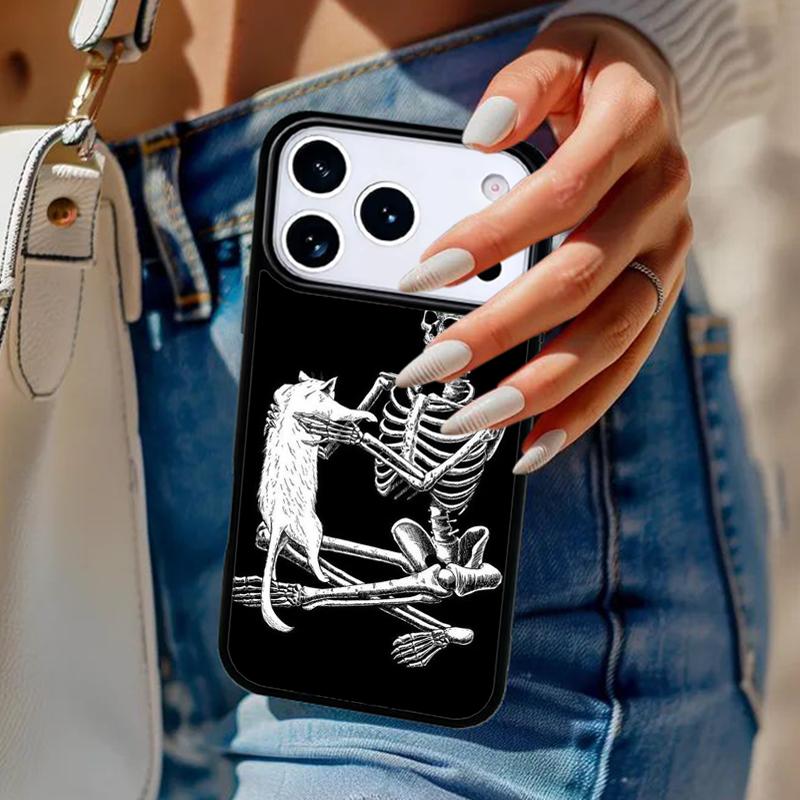 Aesthetic Skeleton Phone Case For iPhone 17 Air 14 15 13 12 Max Cover For Apple 14 15 16 16e 11 Pro Max Plus Coque