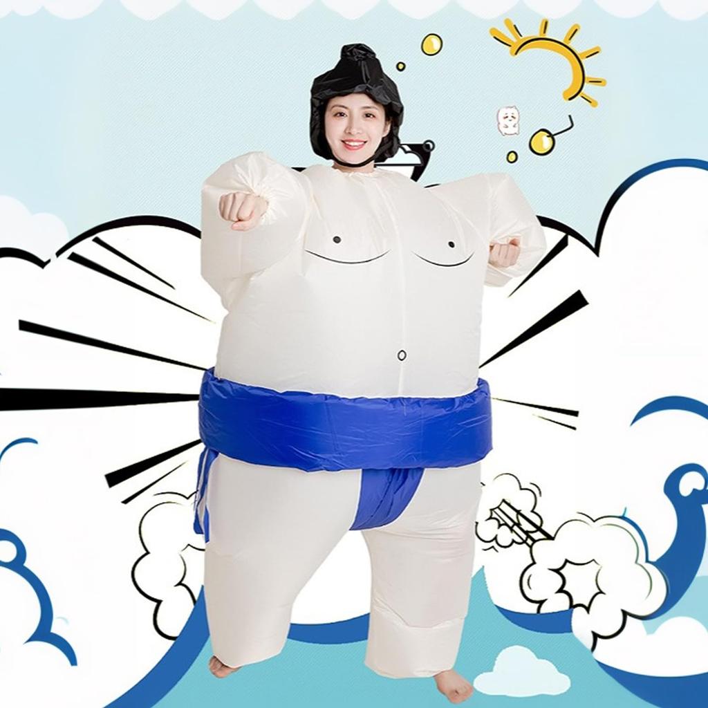 Apparlxer Sumo Wrestler Inflatable Kigurumi Fun Sumo Fits Cultural School Performance Fun for Kids and Adults Costume, 3-Piece Set, Costume,