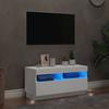 Vidaxl Szafka Pod Tv Z Oświetleniem Led, Biała, 80X35X40 Cm