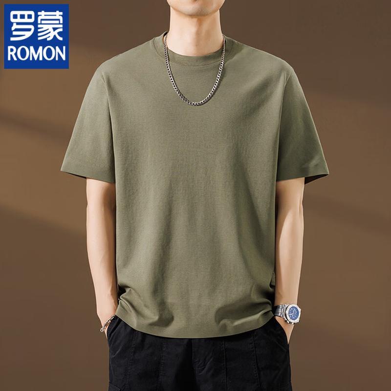 

ROMON Men s Trendy Loose Fit Cotton Blend Short Sleeve T-Shirt XL